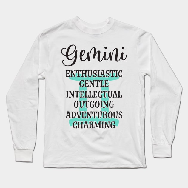 Gemini Sign Long Sleeve T-Shirt by thechicgeek